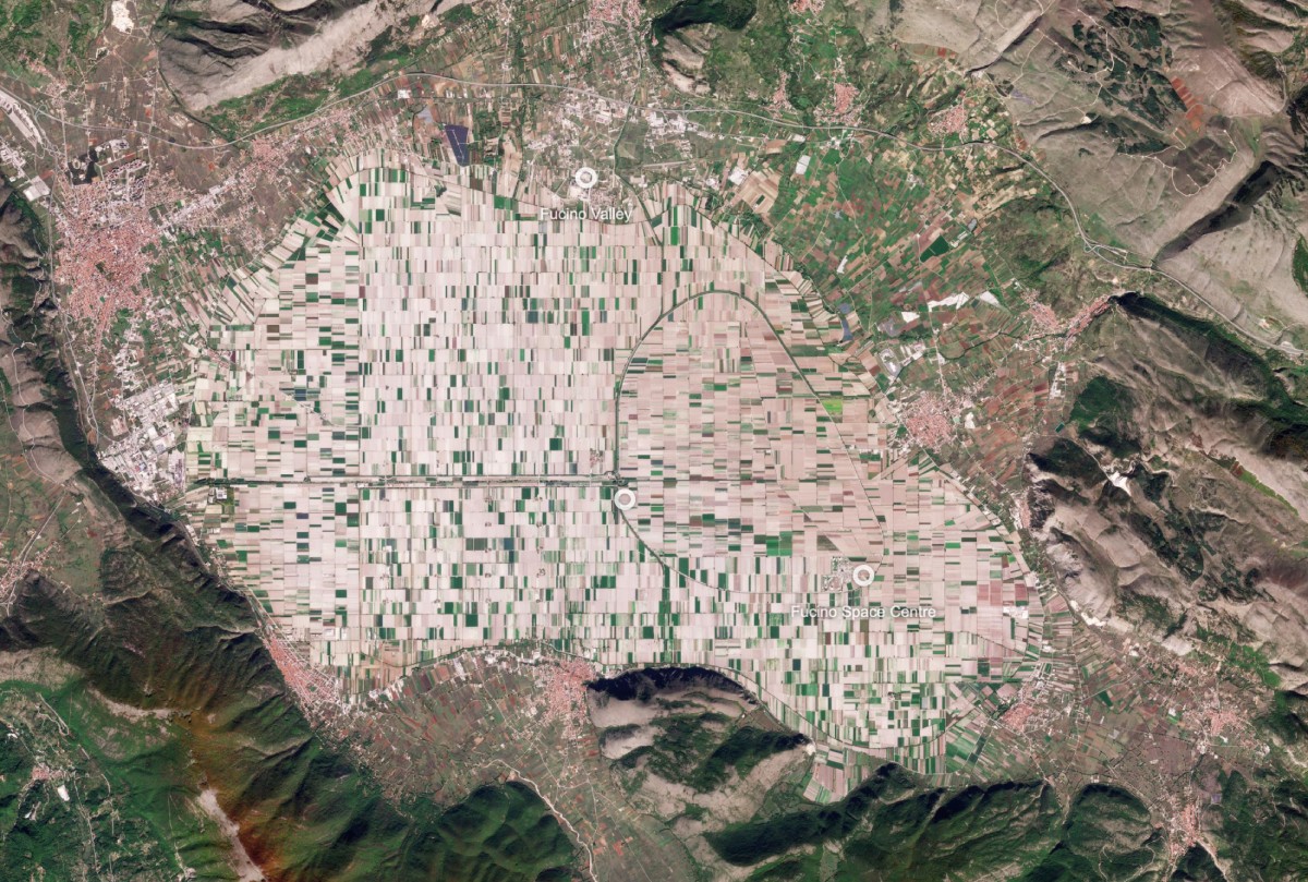L'area agricola del Fucino vista dallo spazio